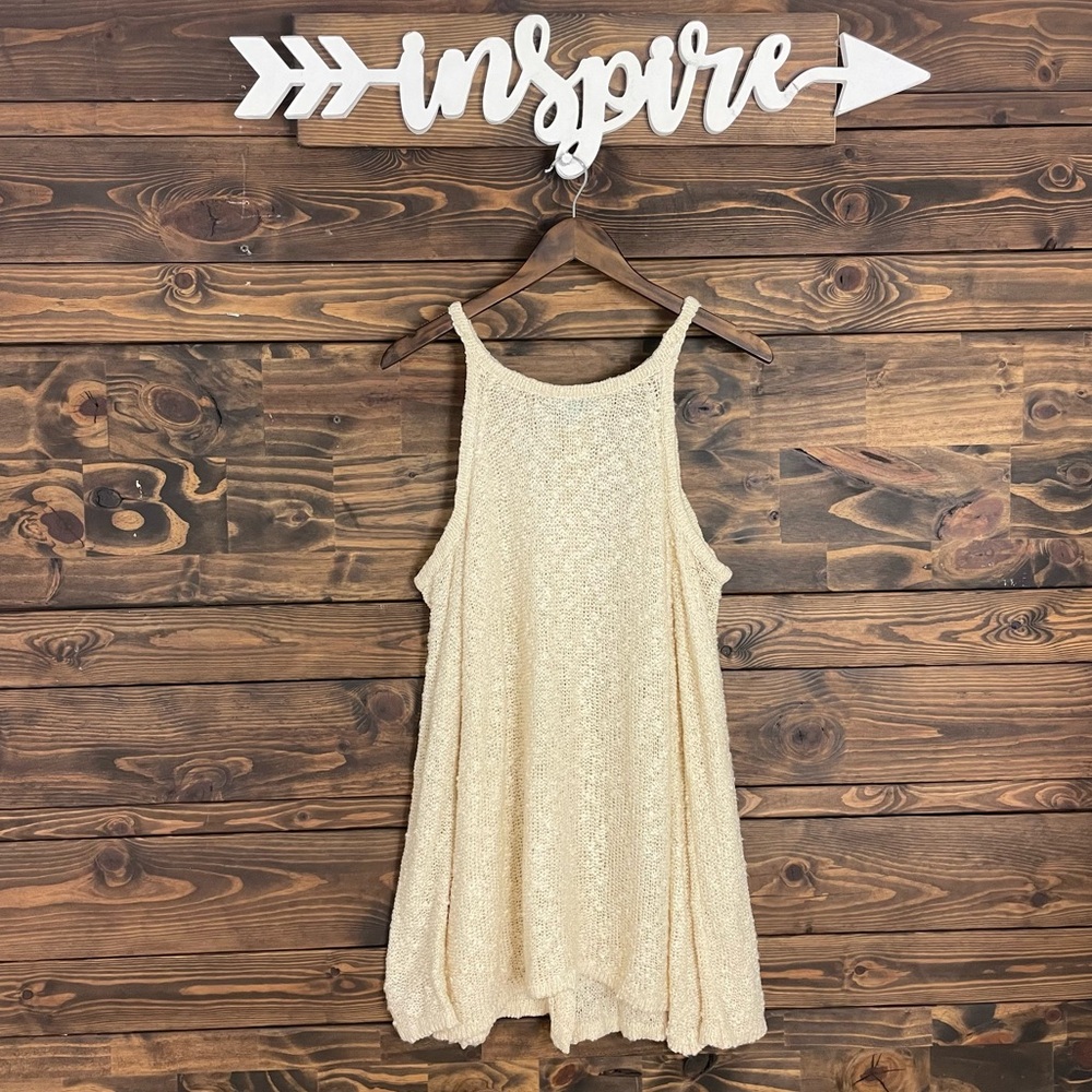 She & Sky | Open Split Lace Up Backside Popcorn‎ Knit Cold Shoulder Sweater - Picture 8 of 11